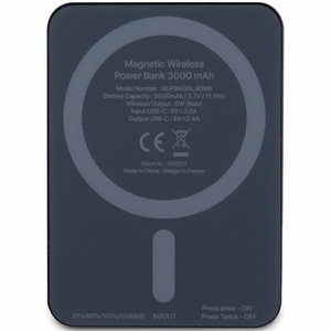 Guess MagSafe 4G Strassed Metal Logo беспроводной внешний аккумулятор 5W 3000mAh - чёрный