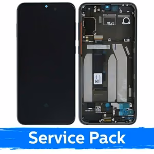 LCD displejs, saderīgs ar Xiaomi Mi 9 SE ar rāmi / pelēks / (Service Pack)