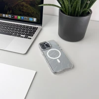 Mirdzošs apvalks MagSafe iPhone 16 Pro Max - balts ar spīdumiem