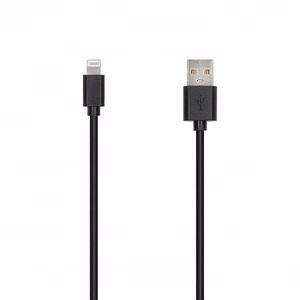 SEEK TOTI USB-A uz Lightning, 2 m PVC datu kabelis 2A (ne-MFI), melns