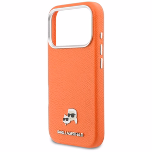 KARL LAGERFELD futrālis priekš IPHONE 17 Pro Max saderīgs ar MagSafe KLHMP17X6PFKCLO (PU FW W/ K&C Head Pin), oranžs