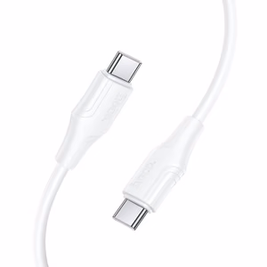 Silicone Cable USB C to USB C Hoco 3A 60W 1m X124 white