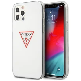 Guess GUHCP12MPCUCTLWH iPhone 12/12 Pro 6.1" balts cietais apvalks Triangle kolekcija