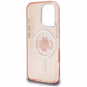 Karl Lagerfeld IML Choupette Sketch Logo MagSafe Maciņš iPhone 16 Pro - rozā