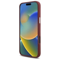 Mercedes silikona baltā svītra Magnētiskais viedtālruņa apvalks iPhone 16 Pro Max - sarkans