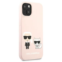Karl Lagerfeld KLHCP13SSSKCI silikona viedtālruņa apvalks iPhone 13 mini 5,4" Karl & Choupette, gaiši rozā