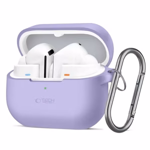 Tech-Protect silikona apvalks ar āķi Samsung Galaxy Buds 3 / 3 FE / 3 Pro austiņām - violets