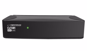 Esperanza EV108R – DVB-T2 H.265/HEVC digitālās virszemes televīzijas uztvērējs, melns
