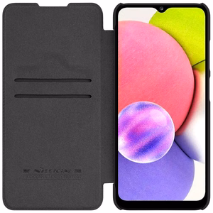 Nillkin Qin ādas apvalks Samsung Galaxy A03s melns