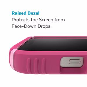Speck Presidio2 Grip MagSafe vāciņš ierīcei iPhone 14 Plus, ar neslīdošu satvērienu, “Digital Pink / Blossom Pink / White” krāsu kombinācija