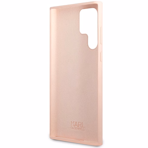 Karl Lagerfeld KLHCS23LSNCHBCP Silicone Choupette vāciņš ierīcei Samsung Galaxy S23 Ultra (S918), rozā