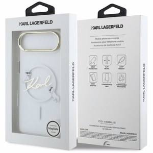 Karl Lagerfeld IML Choupettes Karl Script Logo MagSafe iPhone Air Maciņš - Clear