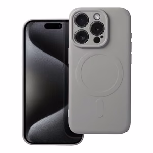 SILICONE MAG COVER viedtālruņa apvalks saderīgs ar MagSafe iPhone 15 Pro pelēks titāna