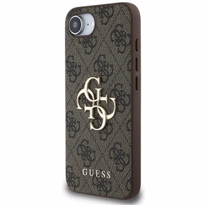 Guess 4G Big Logo apvalks iPhone 16e - Brūns