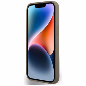 DKNY Ādas drukāts raksts metāla logotips Magnētiskais viedtālruņa apvalks iPhone 15 / 14 / 13 - brūna