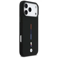 BMW M Silicon Tricolor Line MagSafe macins iPhone 17 Pro Max - melns