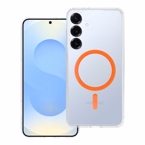 Drop Glue Krāsains Gredzens Magnētiskais Viedtālruņa apvalks saderīgs ar MagSafe SAMSUNG S25 PLUS oranža