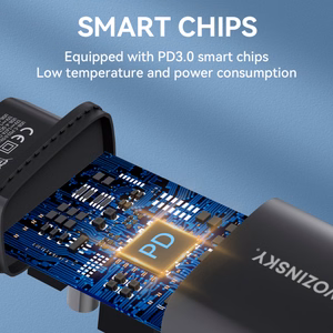 Wozinsky WGWCB USB-A USB-C 20W sienas lādētājs - melns