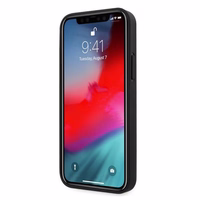 BMW Ādas perforēts viedtālruņa apvalks iPhone 12 / iPhone 12 Pro - melns