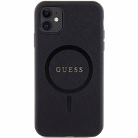 Guess GUHMN61PSAHMCK apvalks iPhone 11 / Xr - melns Saffiano MagSafe