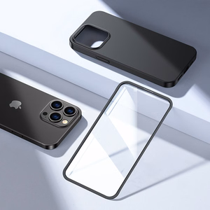 Joyroom 360 Full Чехол передняя и задняя крышка для iPhone 13 Pro + закалённое стекло чёрный (JR-BP935 black)