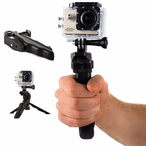 Stiprinājums ar mini statīvu GoPro SJCAM sporta kamerām - melns