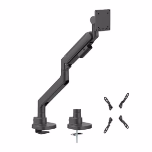 Heavy-Duty Single Monitor 24"-57" Gas Spring Arm Mount, Black