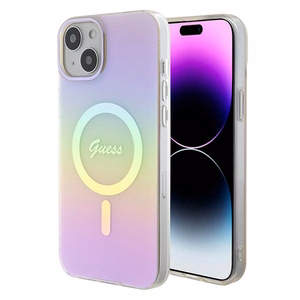 Guess GUHMP15MHITSP iPhone 15 Plus 6.7" rozā/rozā cietais apvalks IML Iridescent MagSafe