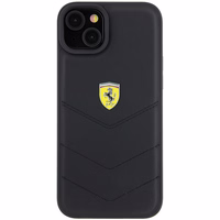 Ferrari FEHCP15MRDUK viedtālruņa apvalks iPhone 15 Plus 6.7" melns/melns ciets ar stepētu metāla logotipu