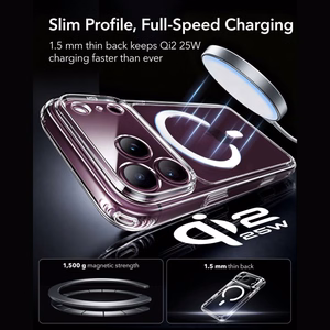 ESR Classic Hybrid MagSafe maciņš modelim iPhone 18 Pro / 17 Pro – caurspīdīgs