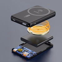 Bezvadu magnētiskais portatīvais lādētājs Dudao K14S USB-C / MagSafe 20W 5000mAh (melns)