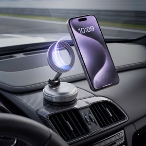 Forcell F-Grip Magic Mag magnētiskais auto telefona turētājs ar piesūcekni, saderīgs ar MagSafe – melns