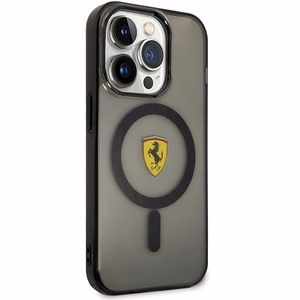 Ferrari FEHMP14LUKK iPhone 14 Pro 6.1" melns/melns cietais apvalks Translucent Magnētiskais