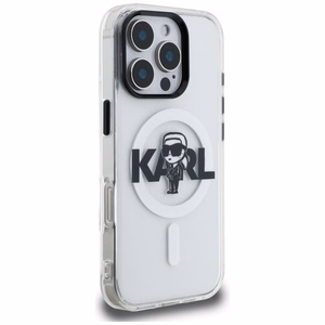 Karl Lagerfeld IML Karl Sketch Logo MagSafe Case for iPhone 16 Pro - Clear