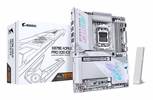 GIGABYTE Материнская плата AMD X870E Socket AM5 ATX DDR5 4 слота Wi-Fi Bluetooth X870E A PRO X ICE