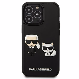 Karl Lagerfeld KLHCP13L3DRKCK iPhone 13 Pro / 13 6.1" melns cietais apvalks Karl&Choupette Ikonik 3D