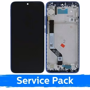 LCD displejs saderīgs ar Xiaomi Redmi Note 7 (Note 7 Pro) ar rāmi / zils / (Service Pack)