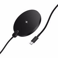 Bezvadu lādētājs Hoco 15W ar USB-C kabeli un digitālo indikatoru CW62 melna krāsa