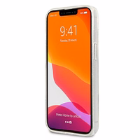 Karl Lagerfeld Glitter Karl's & Choupette Head apvalks iPhone 13 mini - pelēks