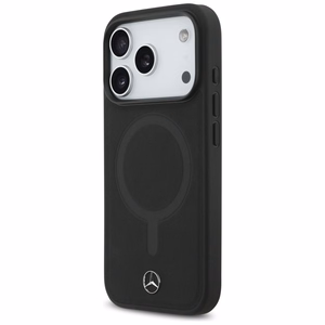 Mercedes Gludas Ādas Magnētiskais viedtālruņa apvalks iPhone 17 Pro - melns
