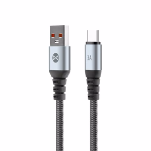 Forever Braix kabelis USB - USB-C 1,0 m 3A melns