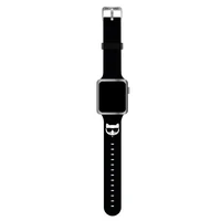 Karl Lagerfeld KLAWLSLCK Apple Watch siksniņa 42/44 / 45mm melna / melna siksniņa silikona Choupette Heads