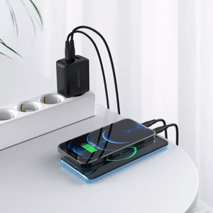 Lādētājs Acefast A13 melns 65W (2xPD / 1xQC3.0) + Type-C / Type-C 120cm kabelis