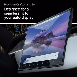 Spigen Glas.tR EZ Fit aizsargstikls Tesla Model X 2022 / Model S 2021 - melns