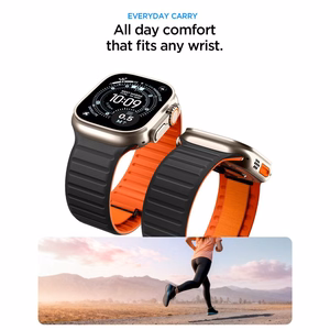 Spigen Athlex Air M siksniņa Apple Watch 44/45/46/49 mm, melna un oranža