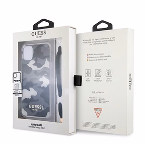 Guess GUHCN61KSARBK iPhone 11 6.1" / Xr чёрный/чёрный жёсткий чехол Camo Collection