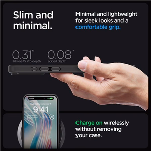 Spigen Ultra Hybrid viedtālruņa apvalks iPhone 15 Pro - Caurspīdīgs melns