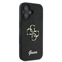 Guess Fixed Glitter Big 4G viedtālruņa apvalks iPhone 16 Plus - melns