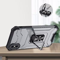 Crystal Ring Case Kickstand izturīgs izturīgs apvalks iPhone XS Max sarkans