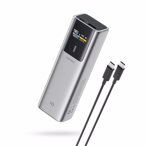 CUKTECH CKPB100PGLBL ārējais akumulators, 10000 mAh, 150 W, USB-C / USB-A, pelēks